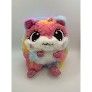 BMI Merchandise Rainbow Hamster Plush Stuffed Animal Toy Sparkle Glitter Paws